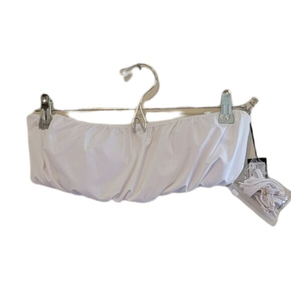 White Garage Women's Scrunchie Bandeau Bikini Top - Picture 1 of 6
